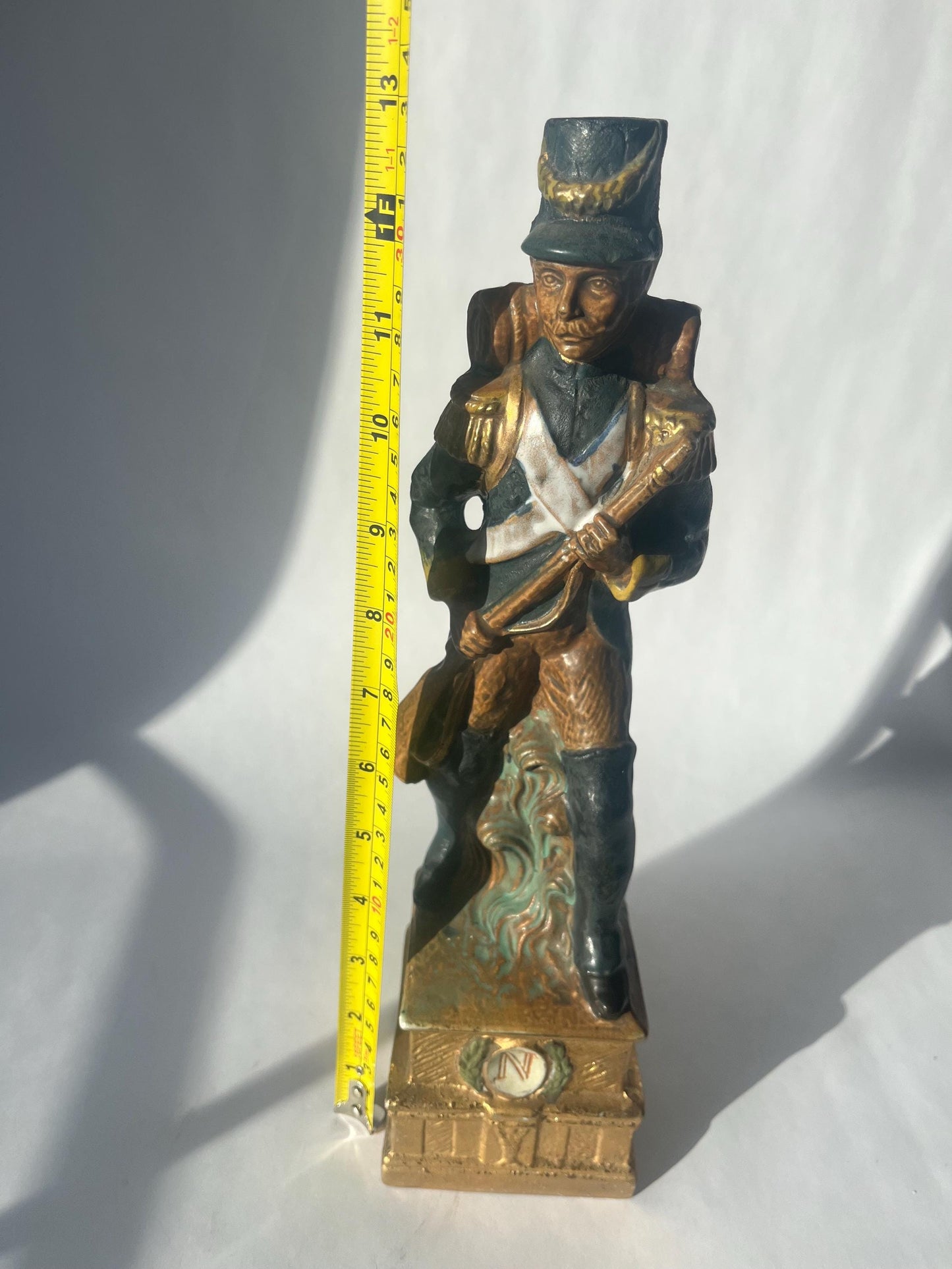 Vintage 1970s Napoleon Soldier red wine bottle / decanter