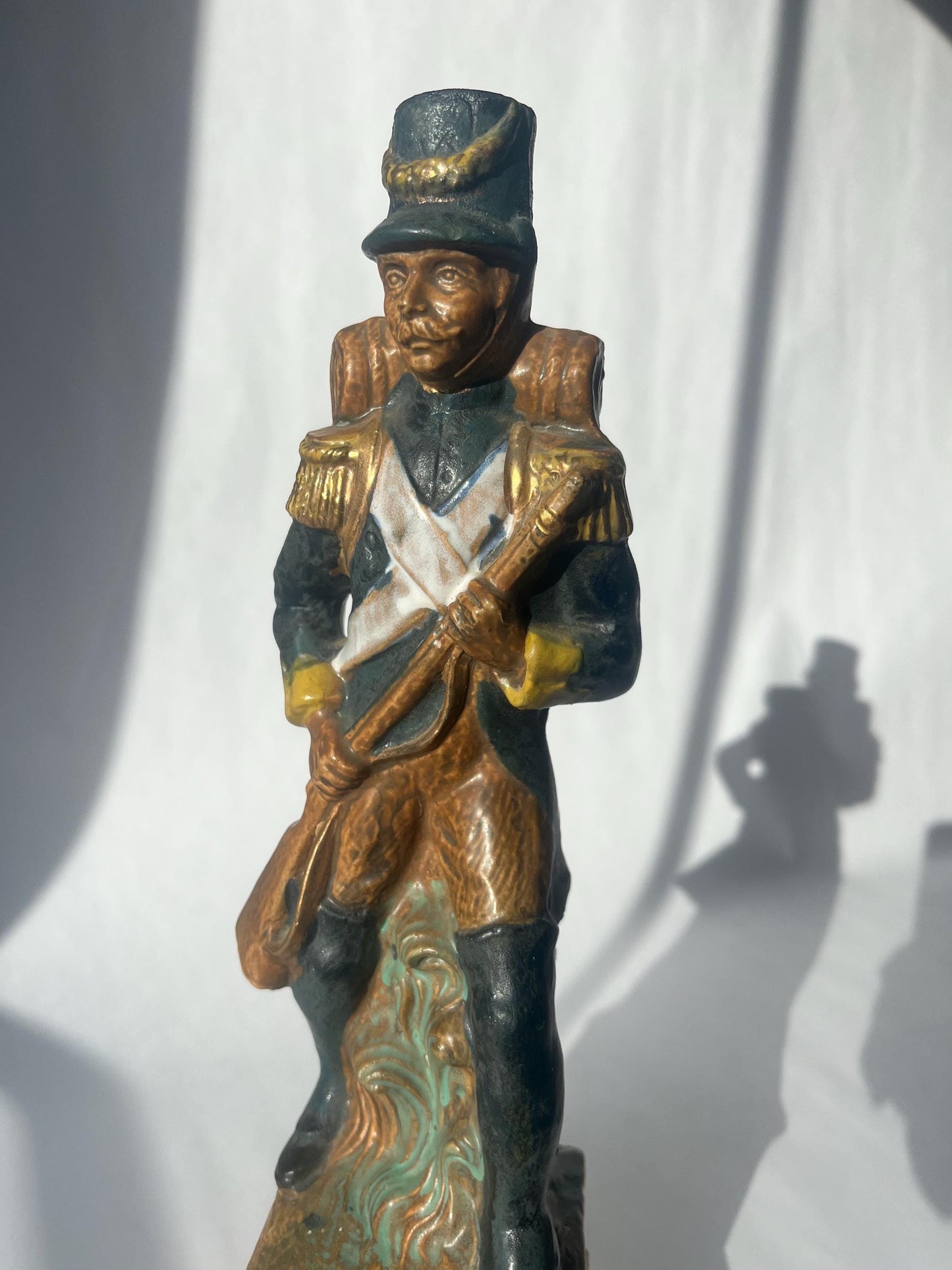 Vintage 1970s Napoleon Soldier red wine bottle / decanter