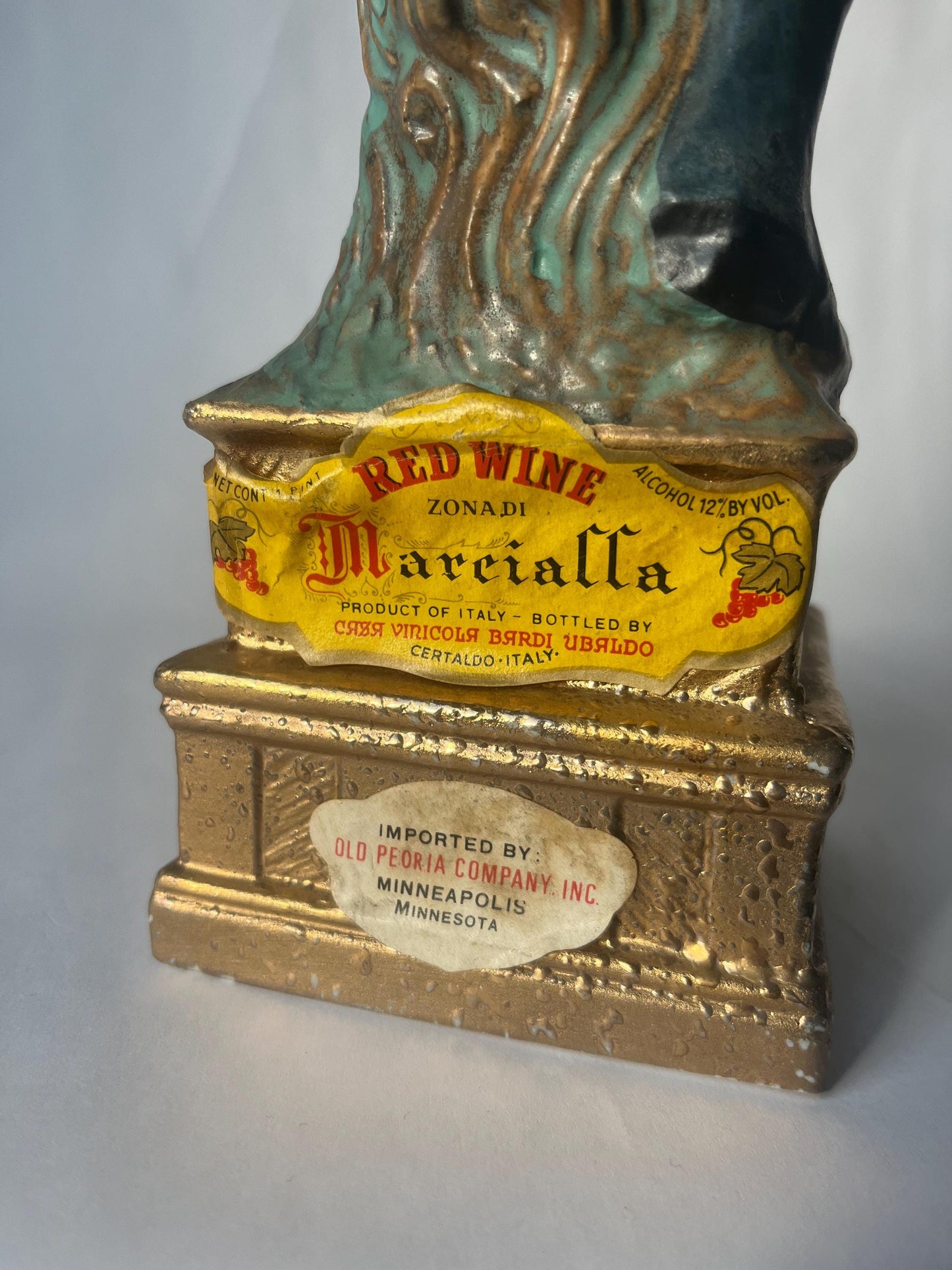 Vintage 1970s Napoleon Soldier red wine bottle / decanter