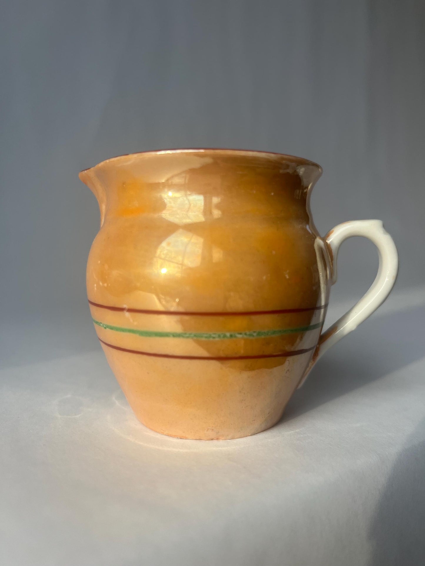 Vintage 1930s lusterware creamers made in Czechoslovakia