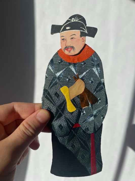 Vintage paper silk handmade oriental figurines