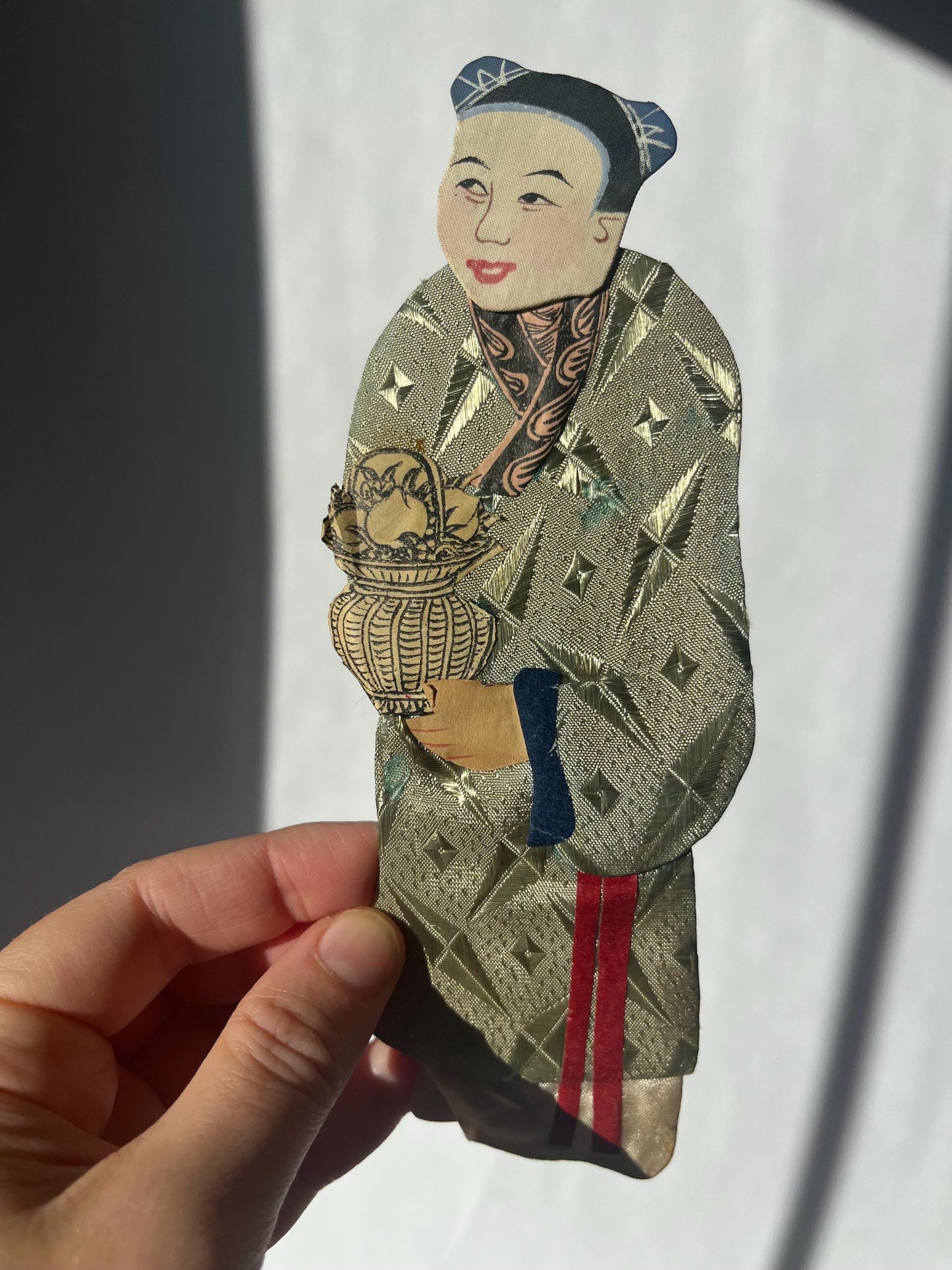 Vintage paper silk handmade oriental figurines