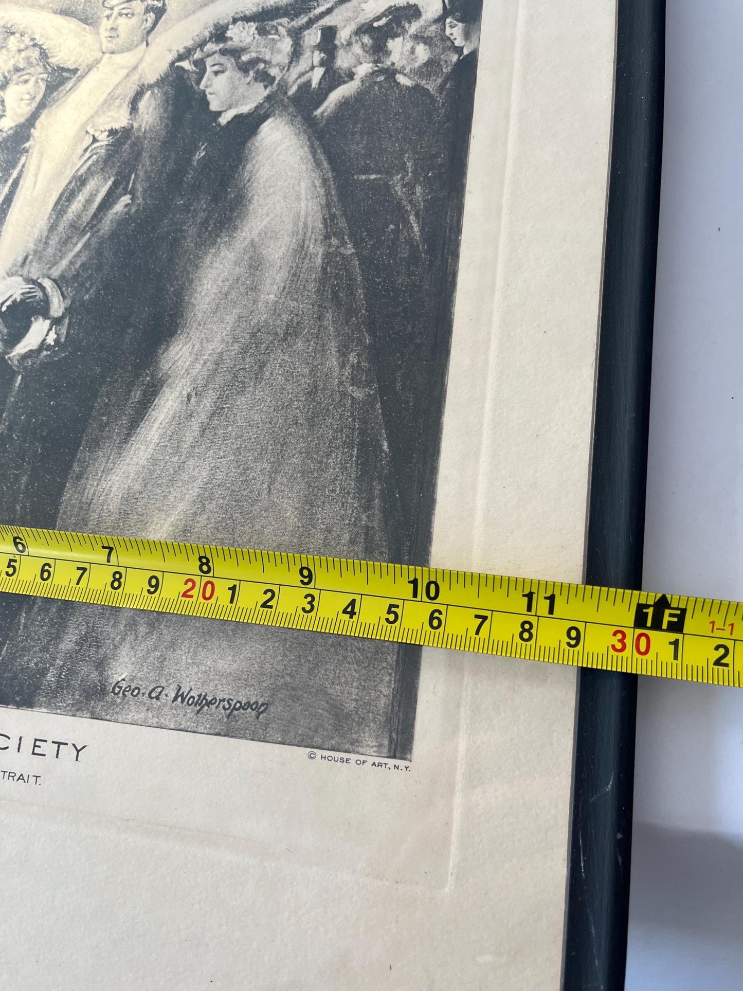 Vintage framed Geo. A. Wotherspoon Etching with a hidden meaning, Society. A Portrait