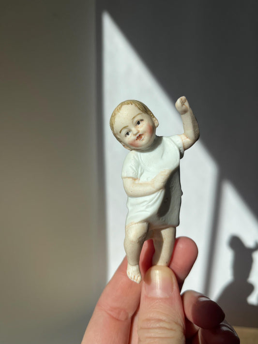 Vintage Porcelain Piano Baby Figurine 3.5 inches long