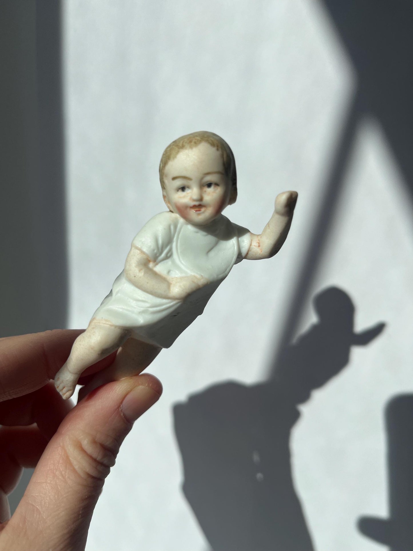 Vintage Porcelain Piano Baby Figurine 3.5 inches long