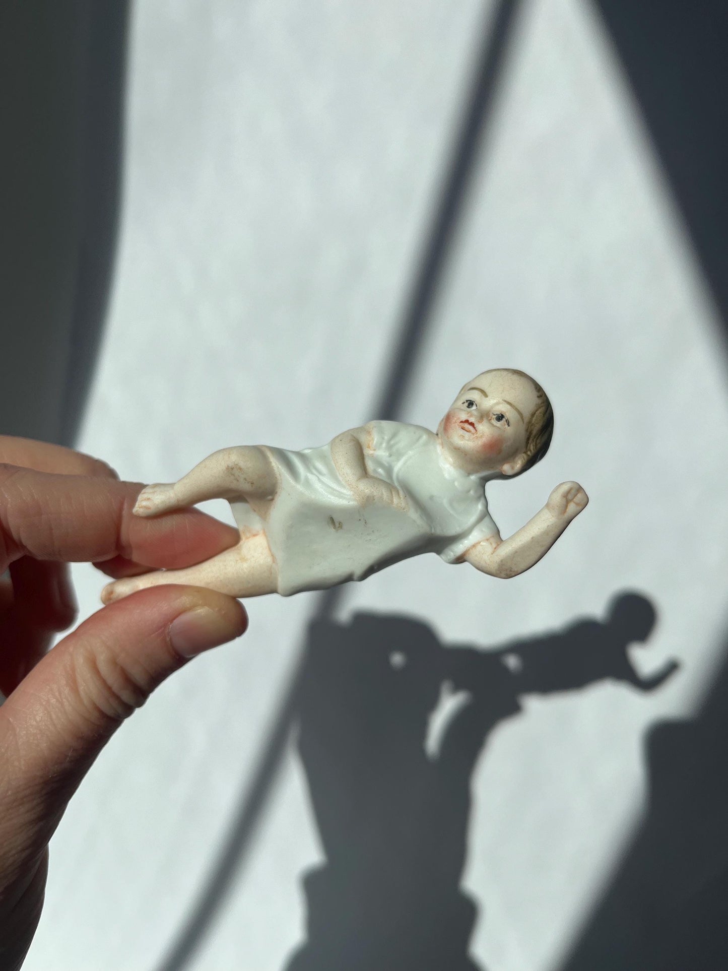Vintage Porcelain Piano Baby Figurine 3.5 inches long