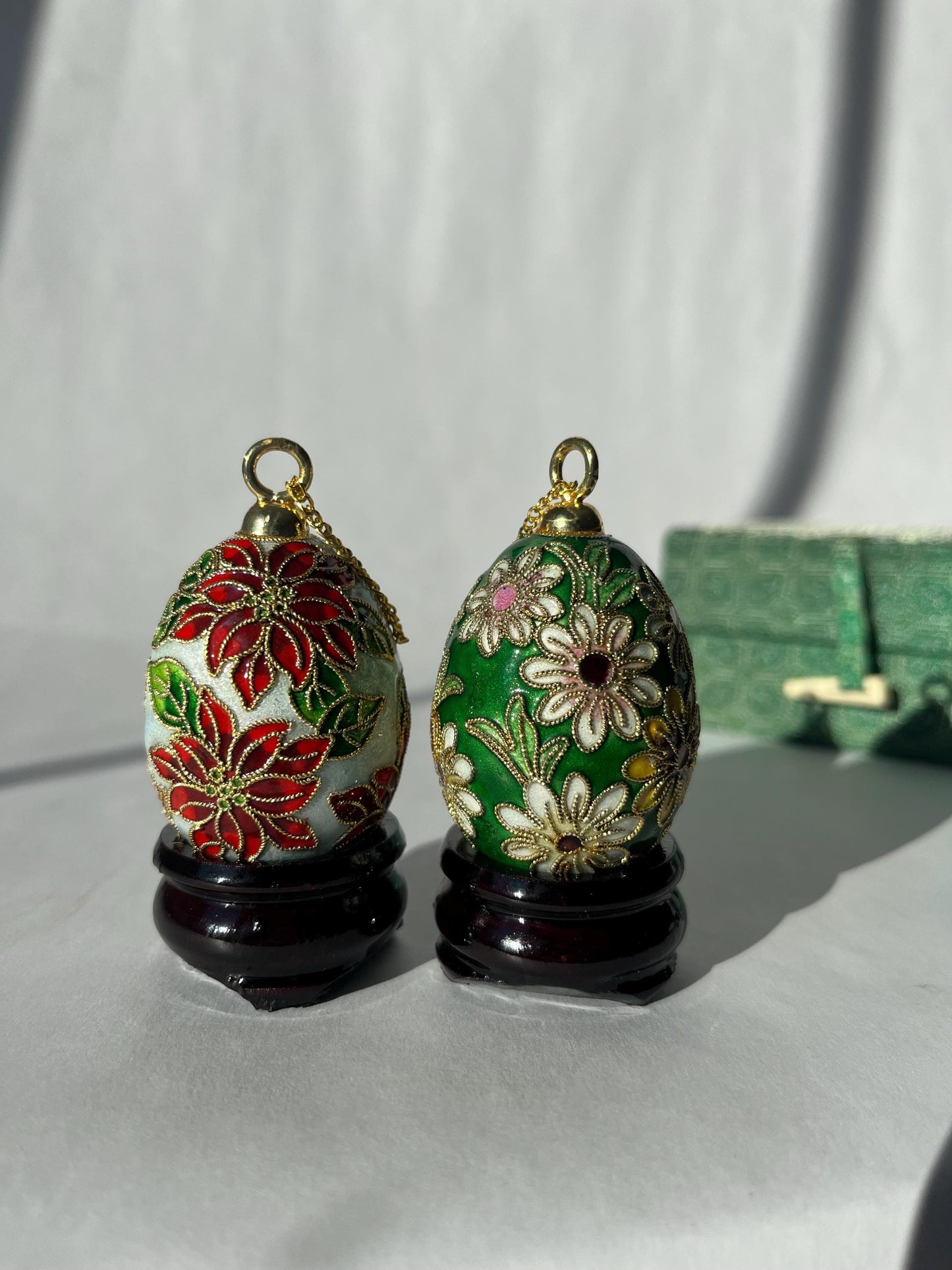 Miniature Cloissone Eggs Set of 2 in a Box