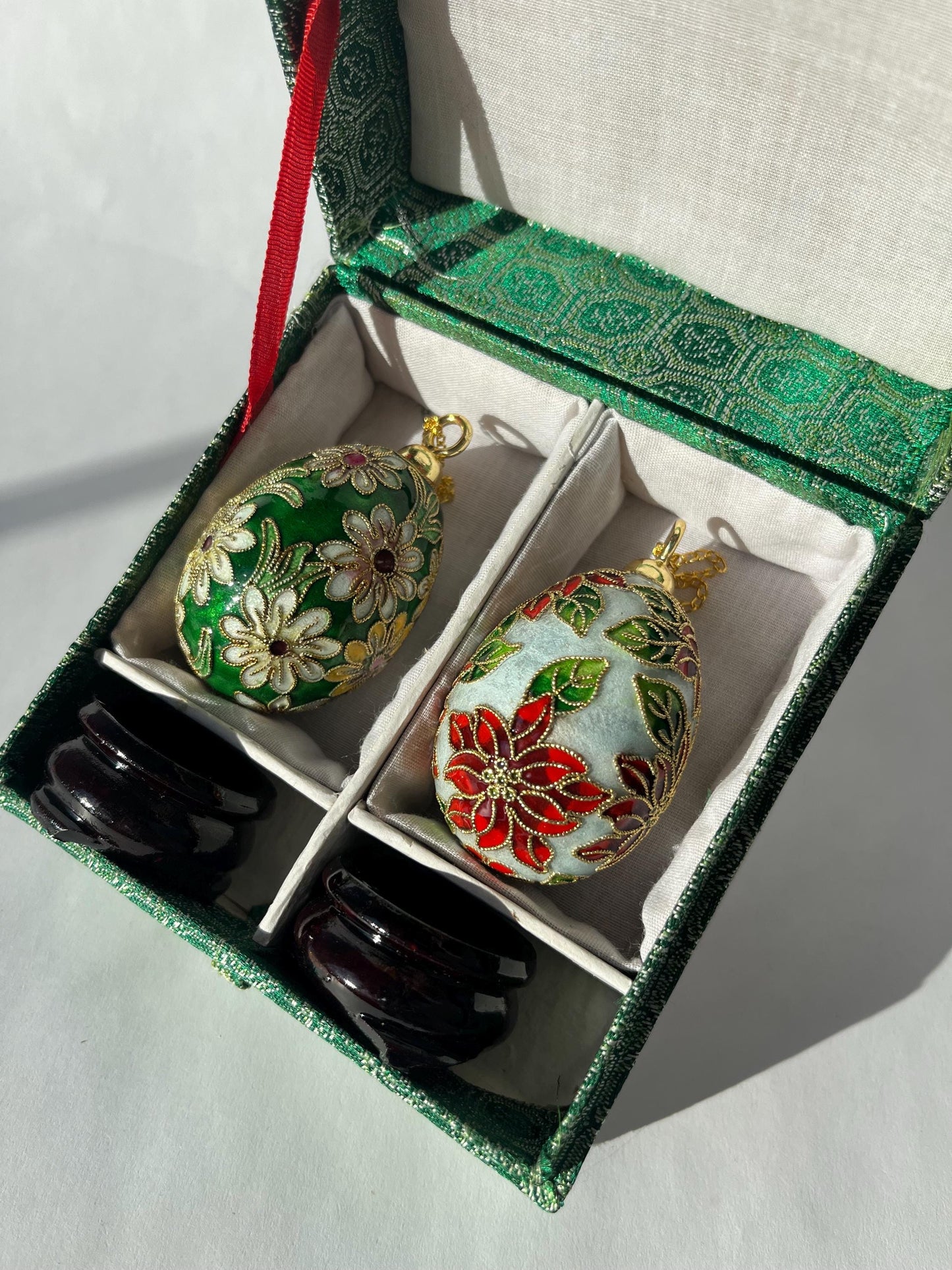 Miniature Cloissone Eggs Set of 2 in a Box
