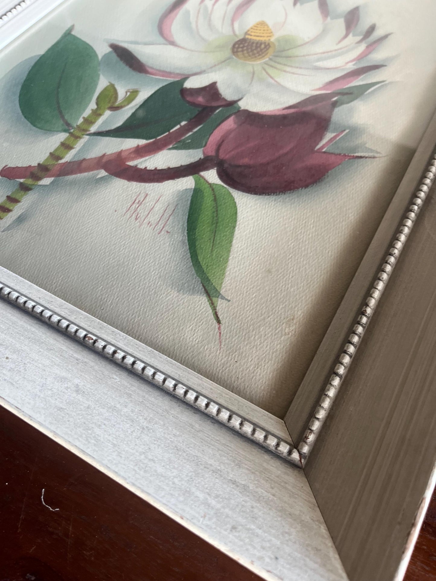 Wonderful Pair of Vintage Framed Floral Paintings Signed by Artist
