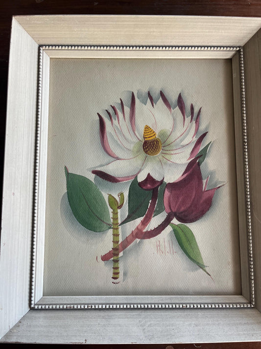 Wonderful Pair of Vintage Framed Floral Paintings Signed by Artist