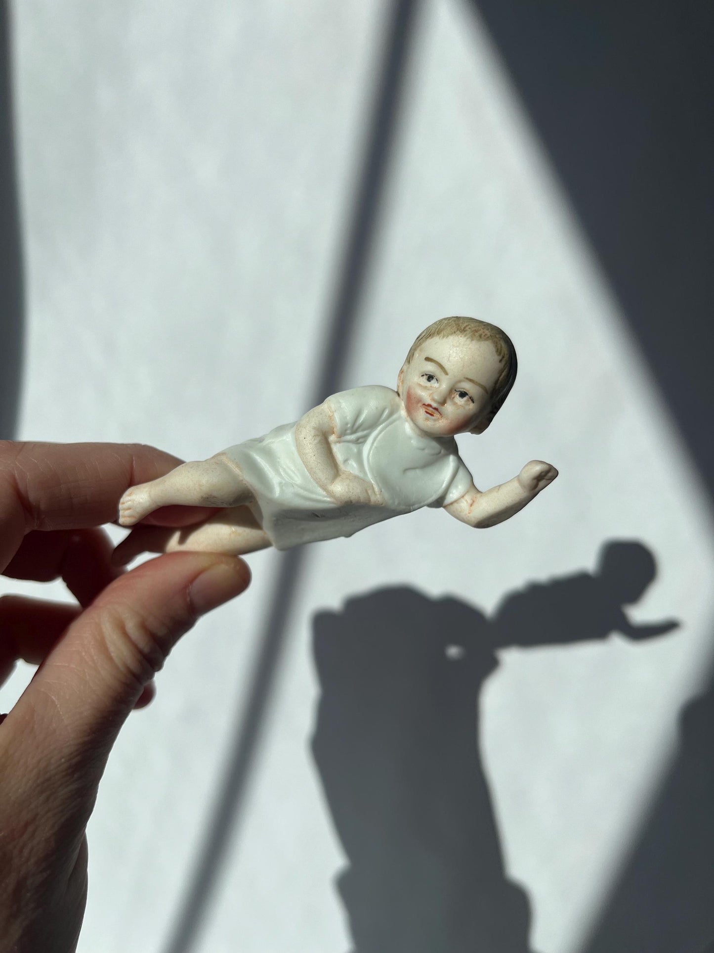 Vintage Porcelain Piano Baby Figurine 3.5 inches long