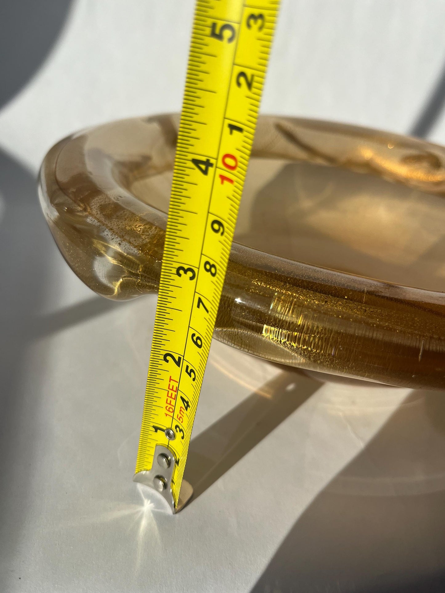 Rare MCM Vintage Murano Glass Amber Bowl