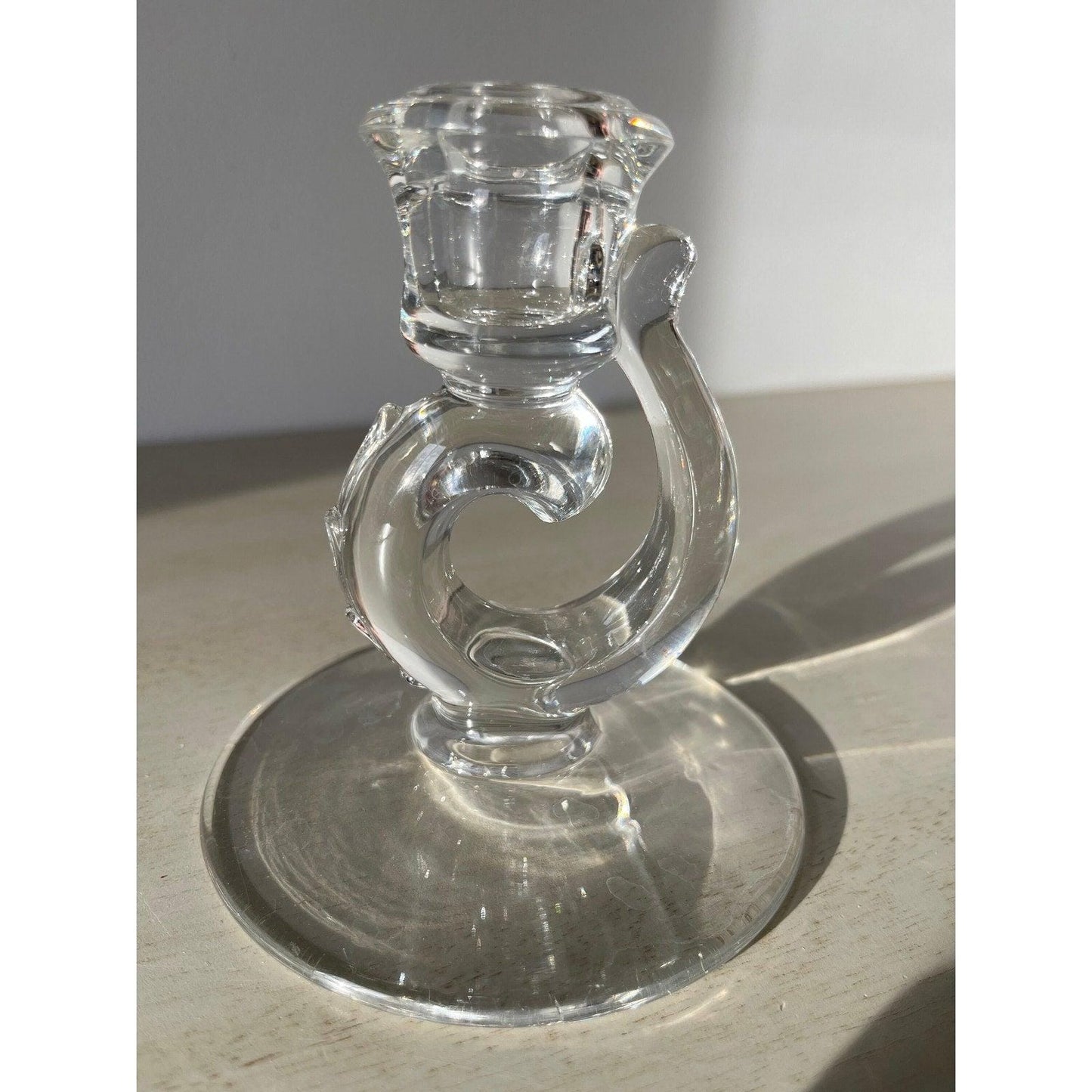 Vintage 1950s Fastoria glass candlestick holder