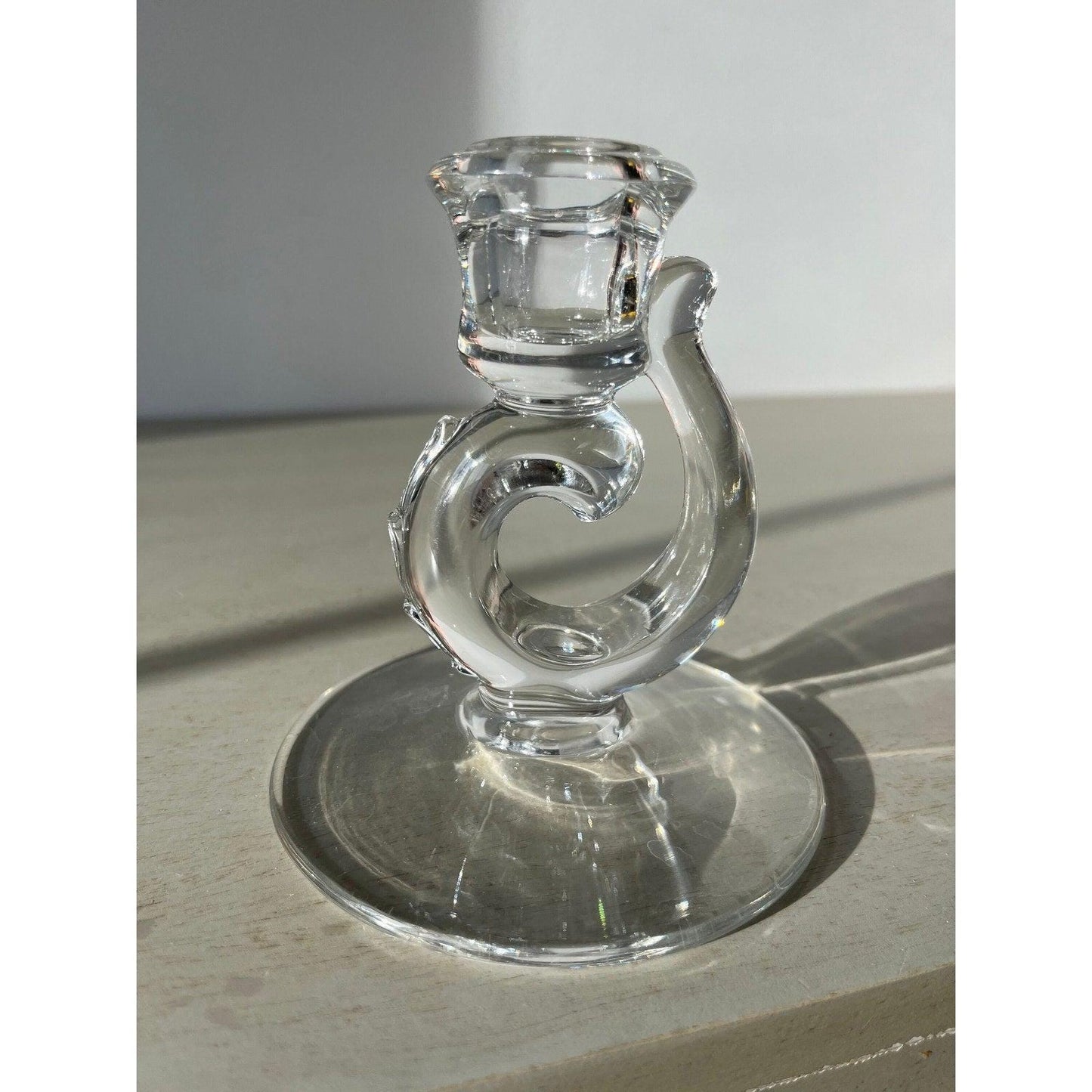 Vintage 1950s Fastoria glass candlestick holder