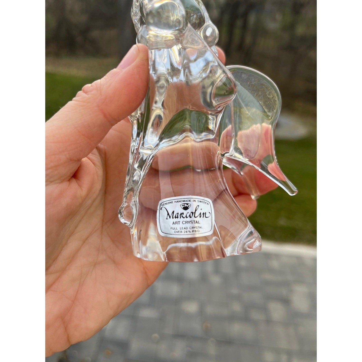Vintage Marcolin crystal glass angel