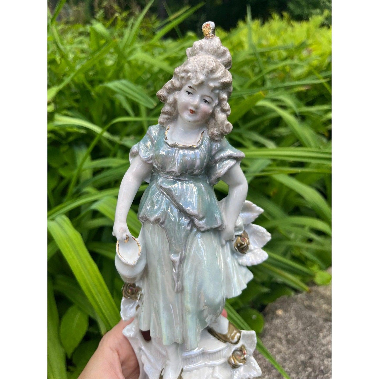 1920-30s German lustreware porcelain figurine