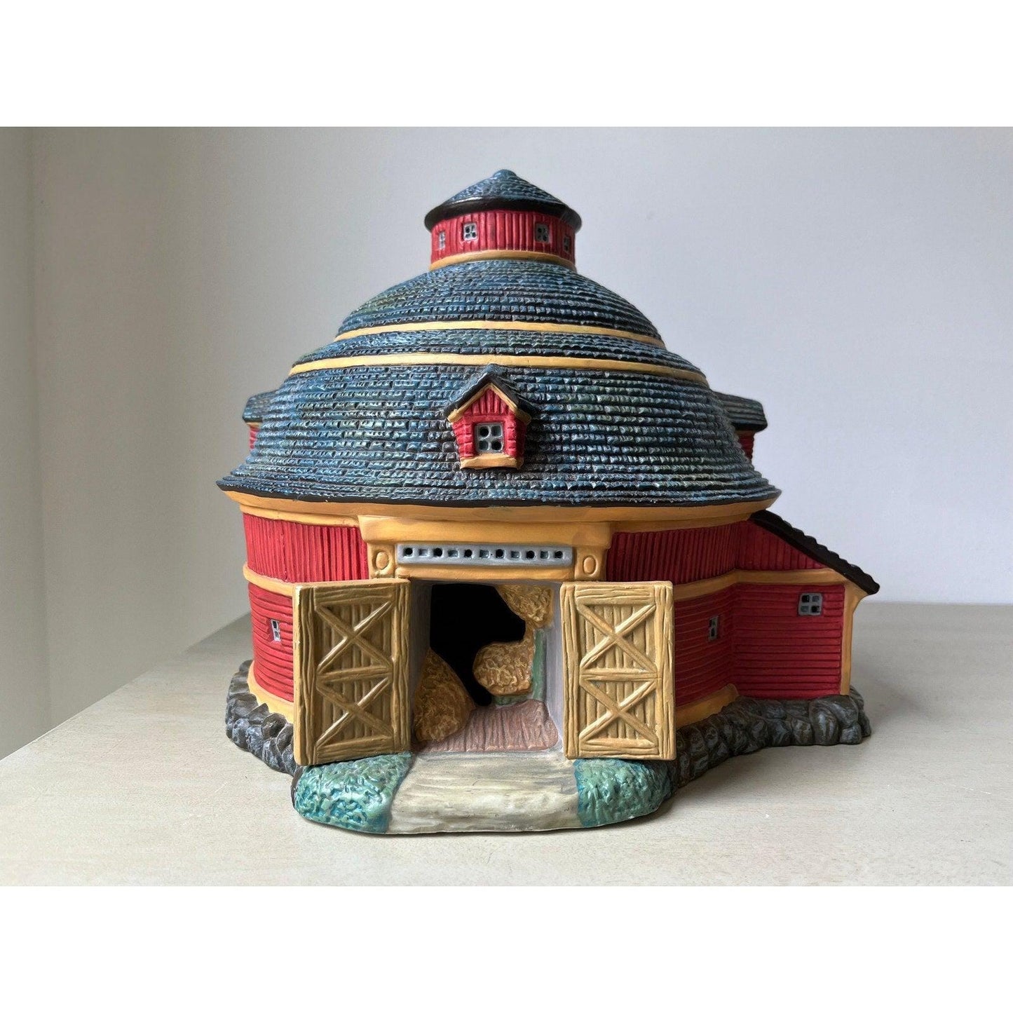Vintage Red Round Barn - part of Christmas Village Accessories by Lang and Wise