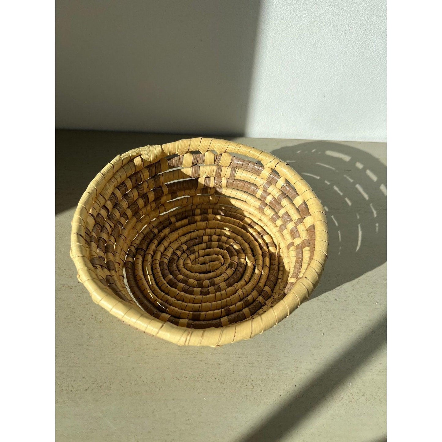 Vintage woven BOHO basket bowl