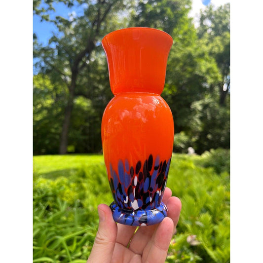 Vintage Art Deco Bohemian Strutted Tango Art Glass Vase