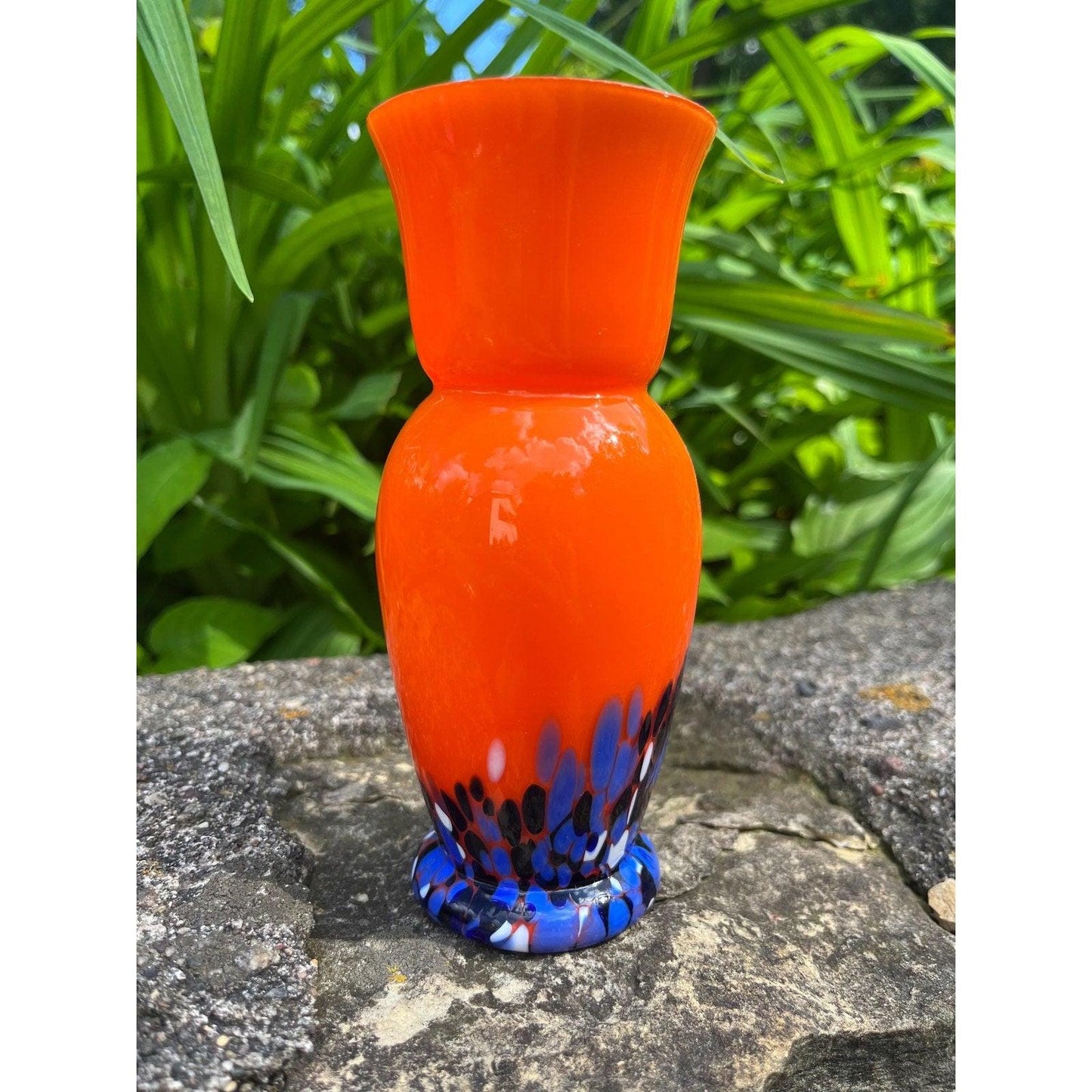 Vintage Art Deco Bohemian Strutted Tango Art Glass Vase