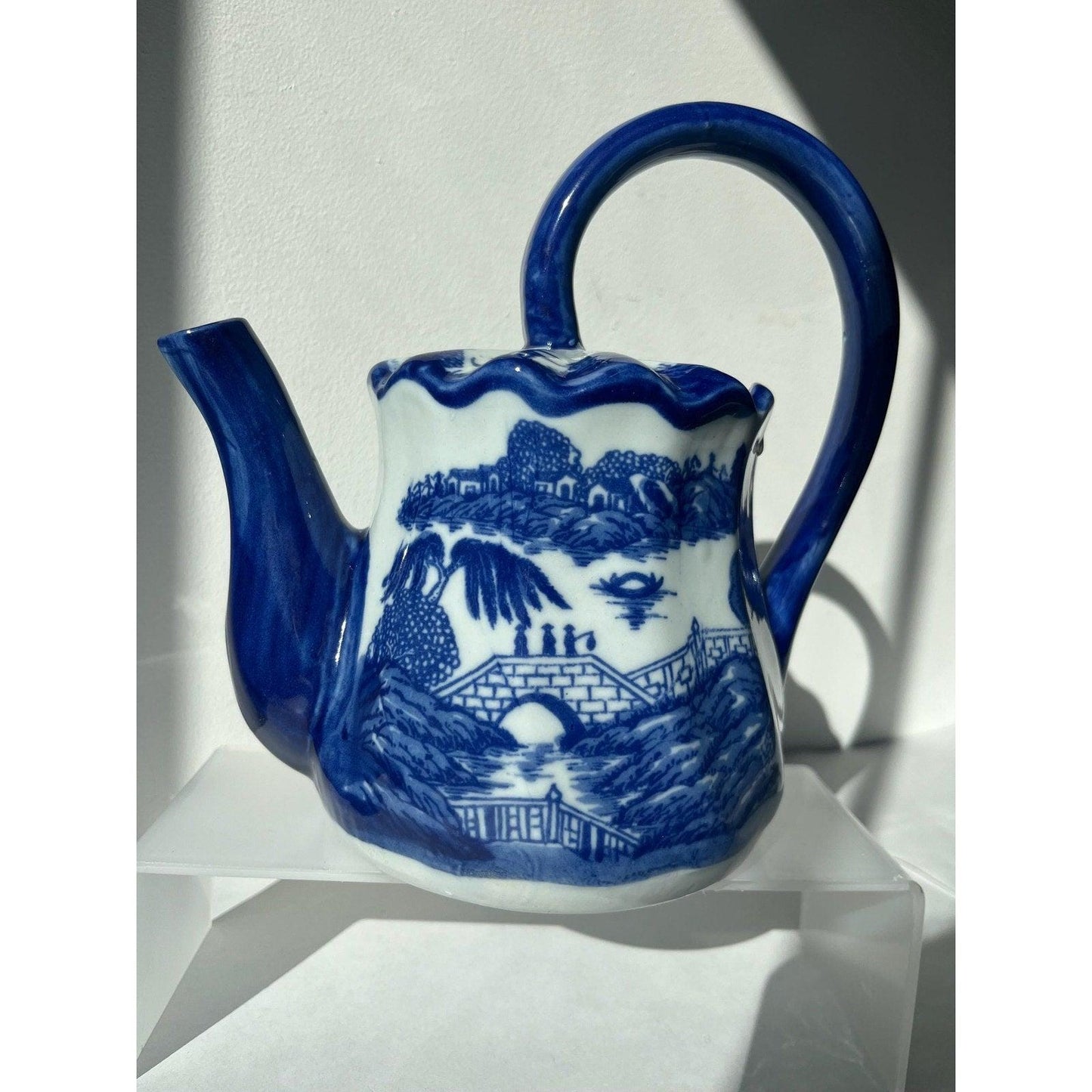 Vintage Victoria Ware Ironstone Blue & White Watering Pitcher