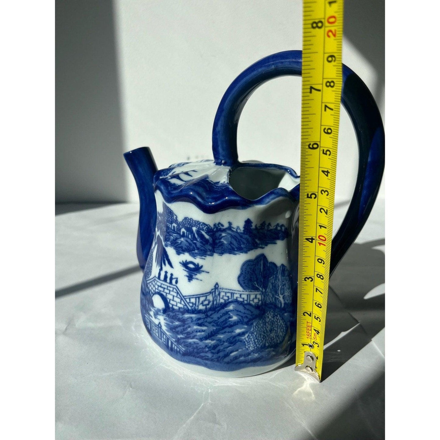 Vintage Victoria Ware Ironstone Blue & White Watering Pitcher