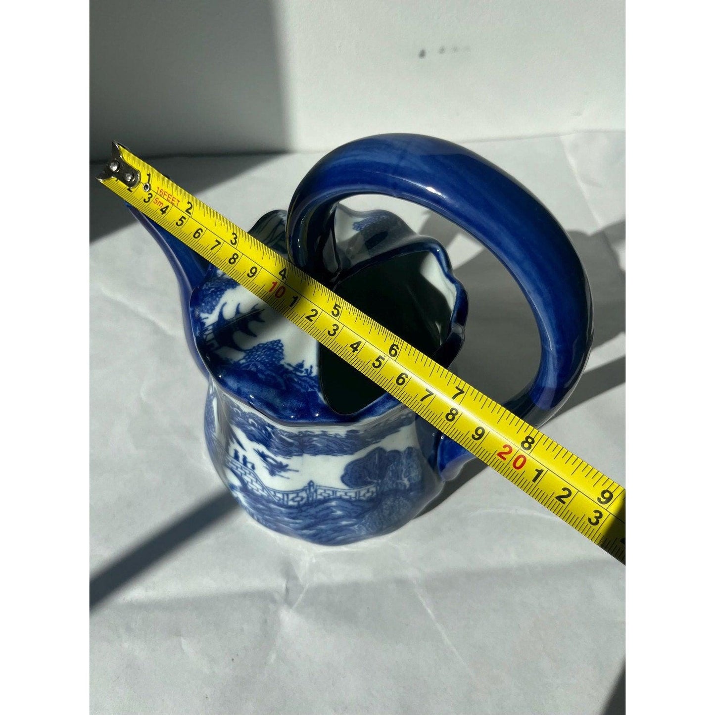 Vintage Victoria Ware Ironstone Blue & White Watering Pitcher