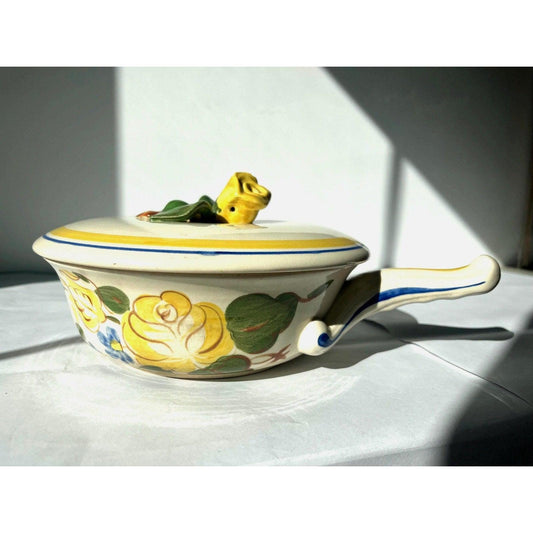Vintage Red Wing Pottery BRITTANY CASSEROLE with a rose lid