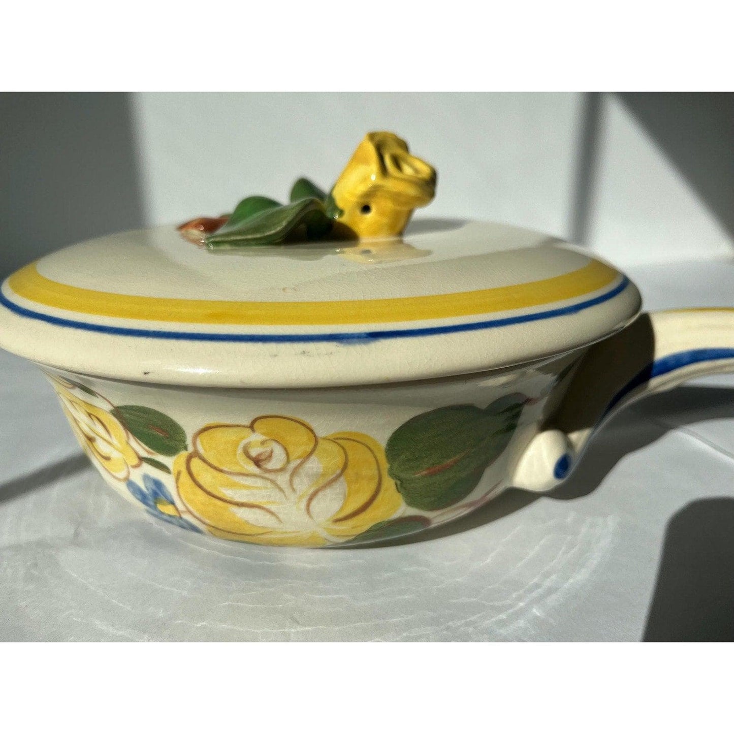 Vintage Red Wing Pottery BRITTANY CASSEROLE with a rose lid