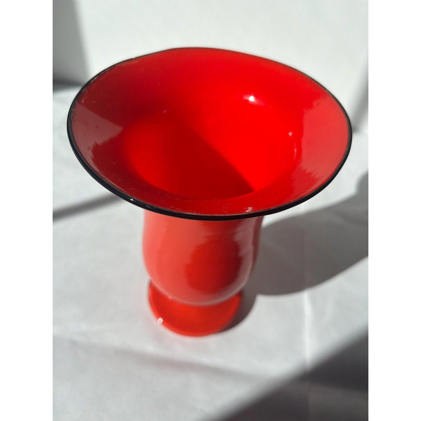 1930s Bohemian Tango Glass Vase Made in Czechoslovakia