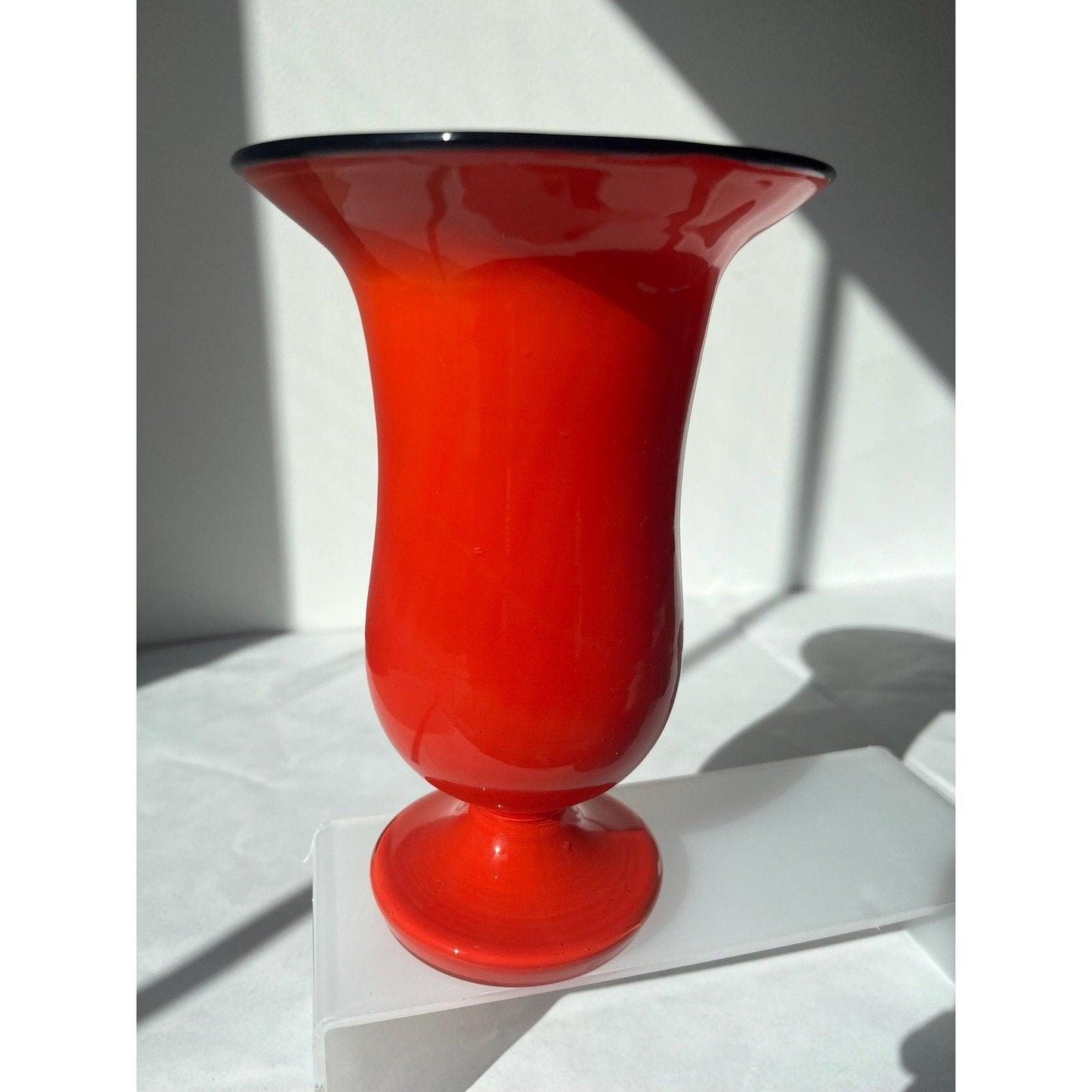 1930s Bohemian Tango Glass Vase Made in Czechoslovakia