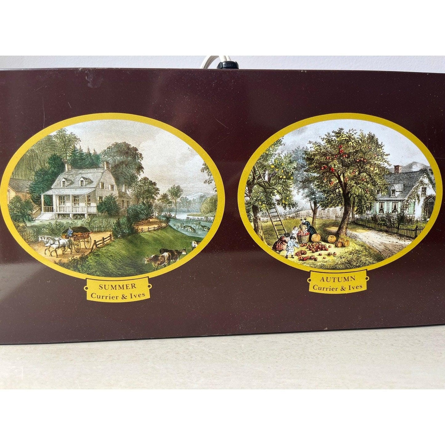 Vintage 70's Currier & Ives “Four Seasons electric food warming tray