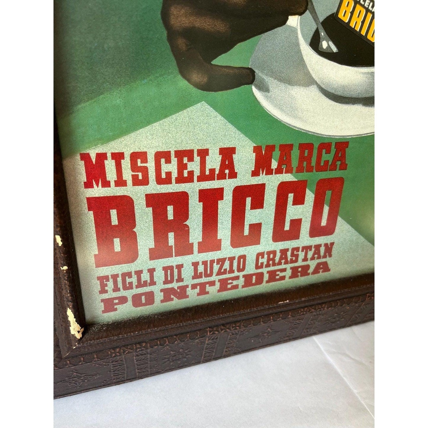 Vintage 1930 Bricco Coffee Pontedera Italy coffee advert framed poster print