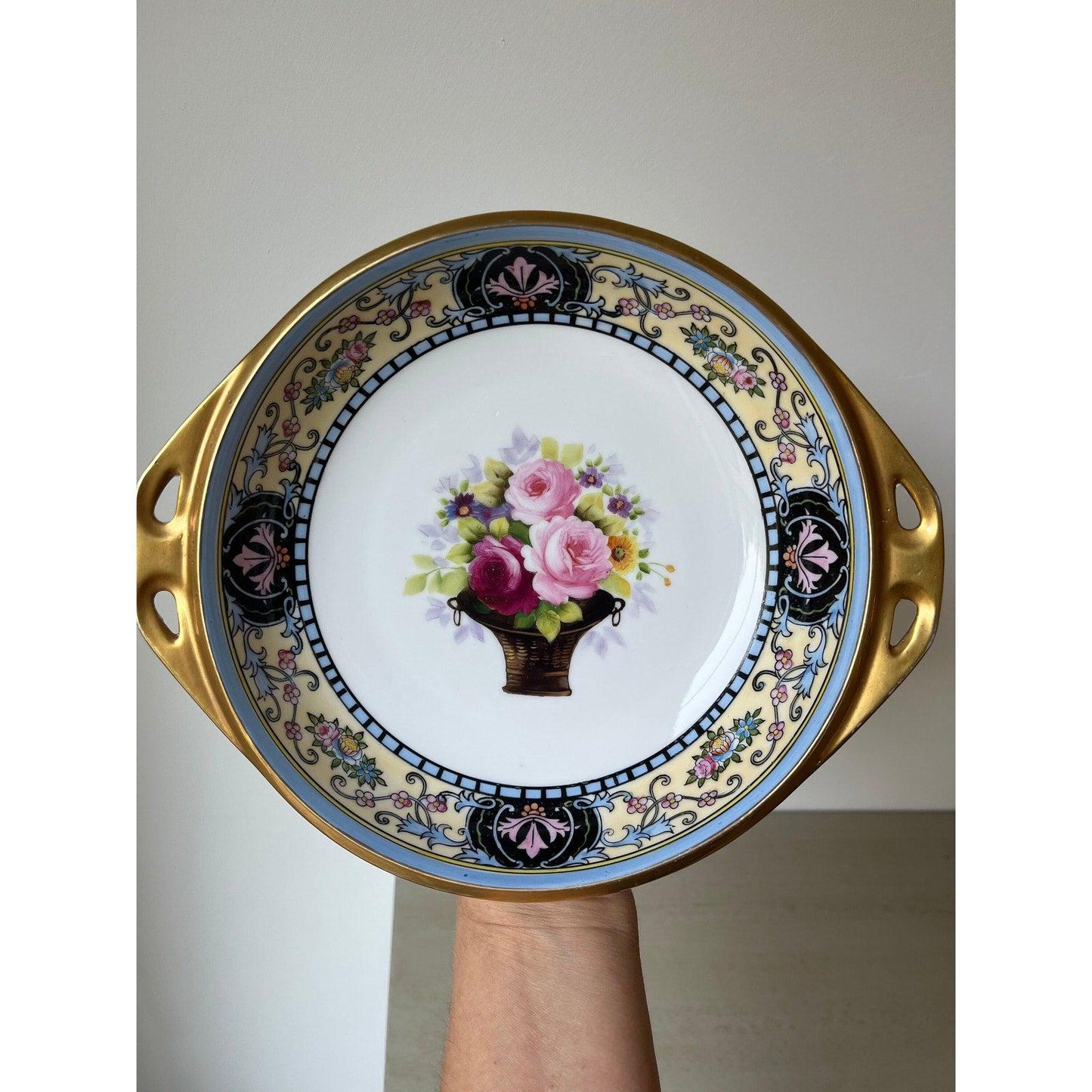 Antique Art Deco Era Noritake Porcelain Hand Painted Bowl
