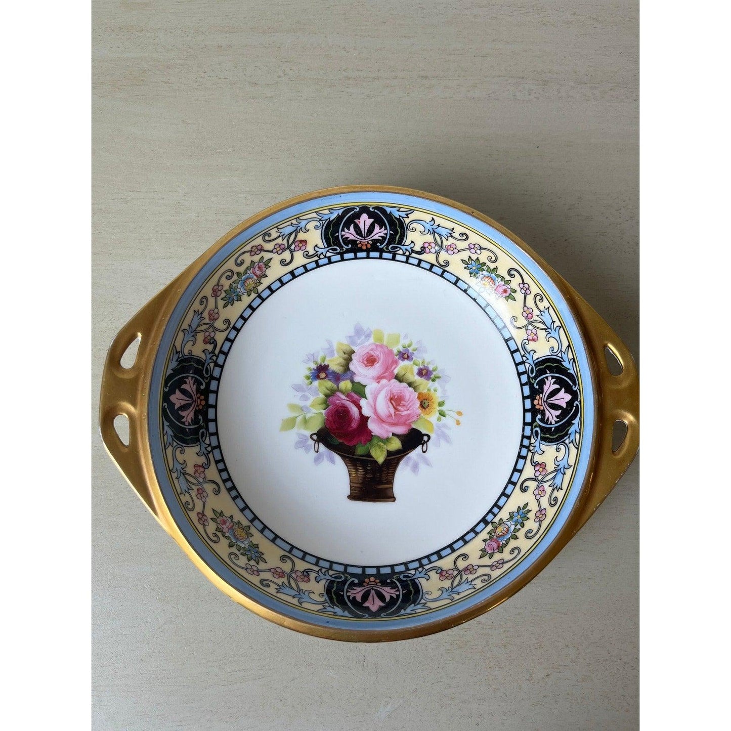 Antique Art Deco Era Noritake Porcelain Hand Painted Bowl