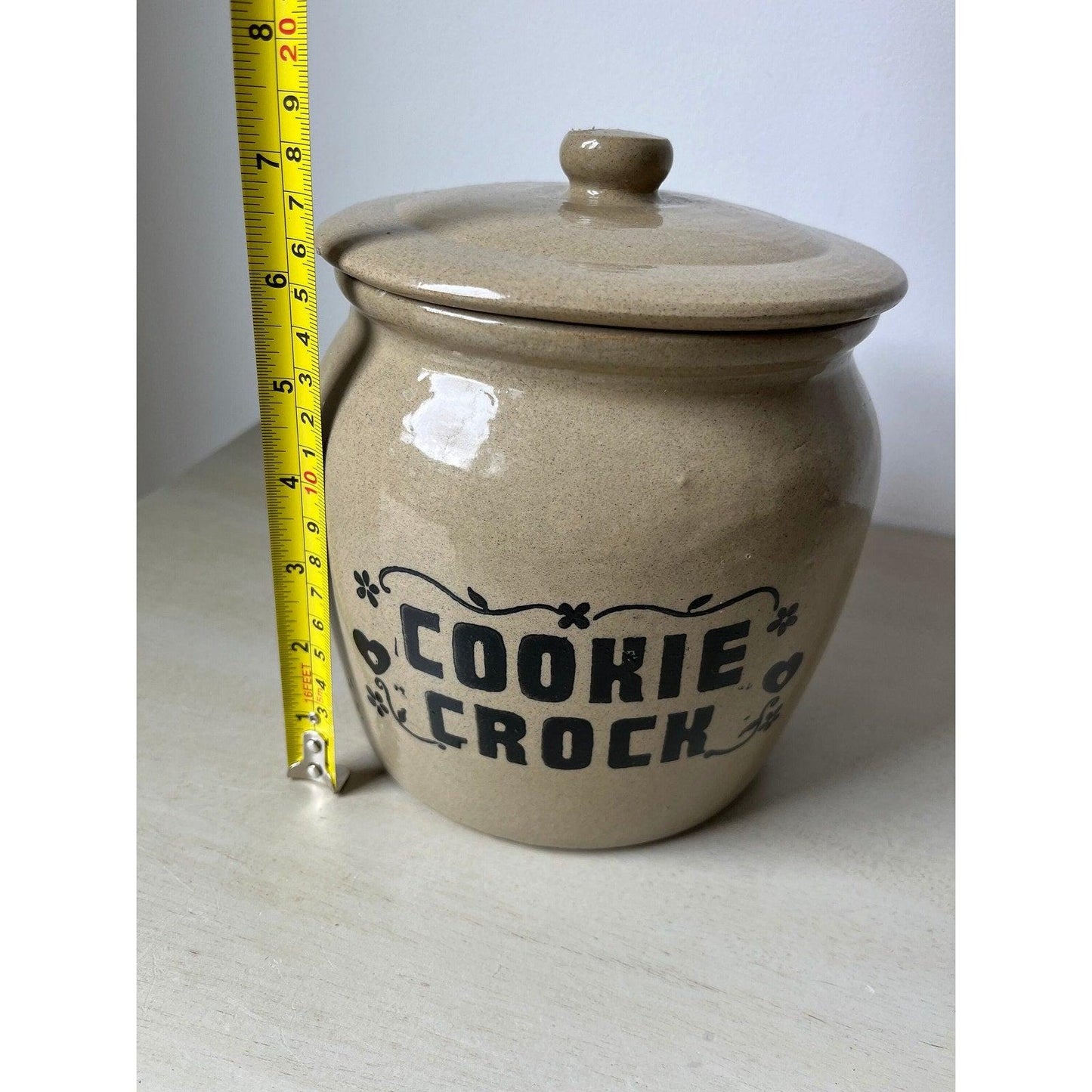 Large vintage stoneware cookie crock made by Moira of England
