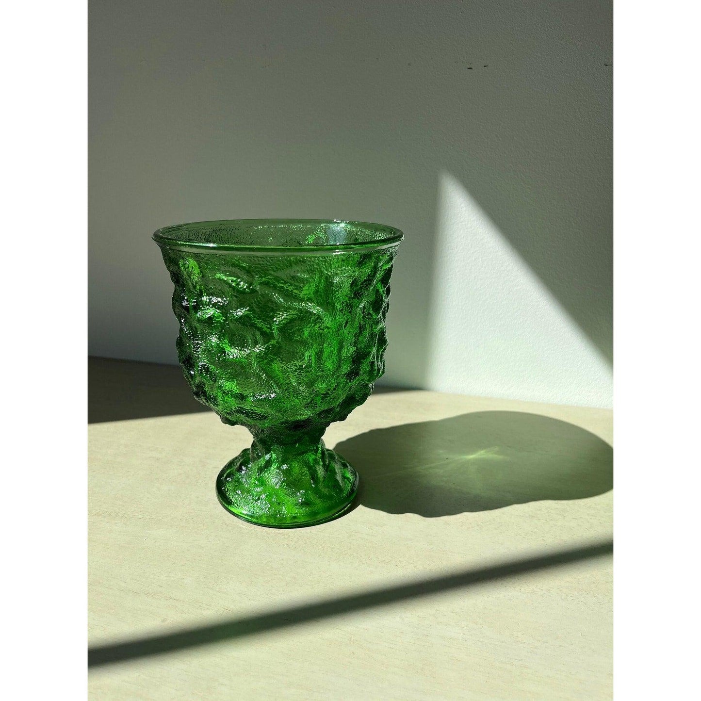 Vintage Green Crinkle Texture EO Brody Goblet