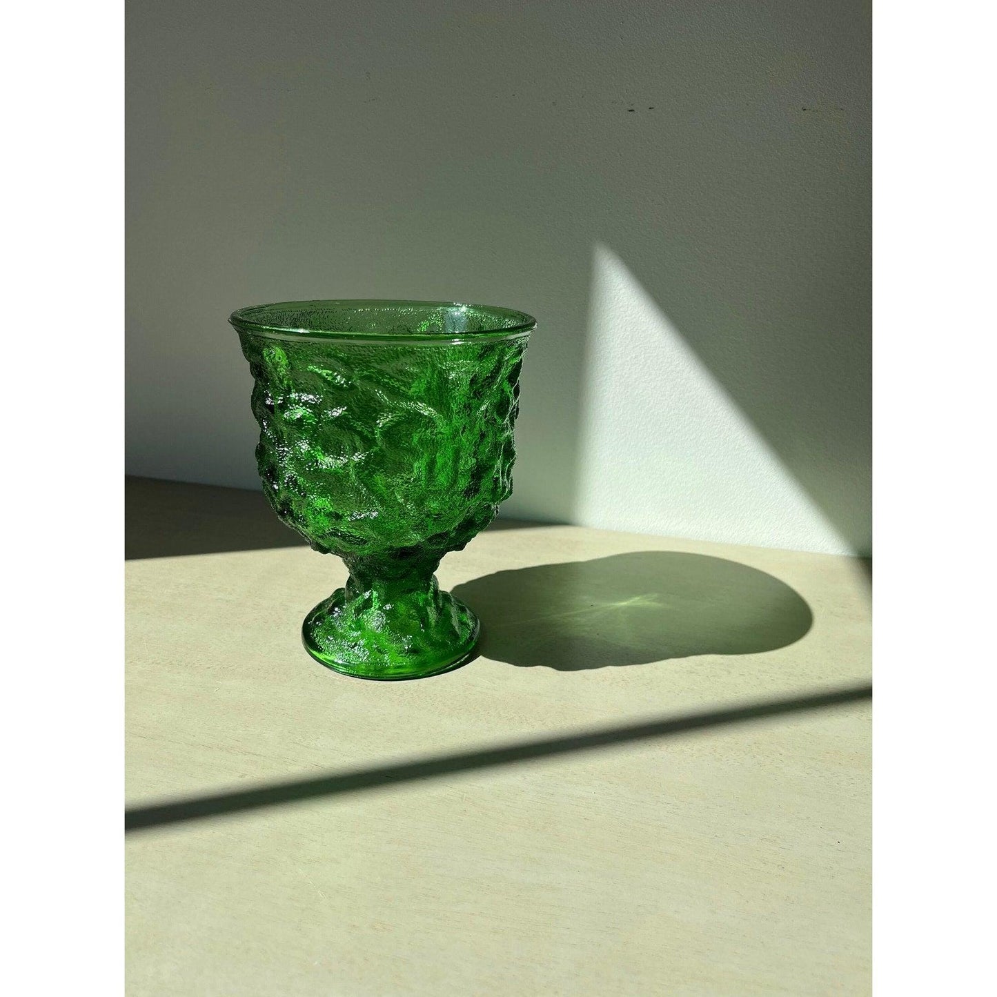 Vintage Green Crinkle Texture EO Brody Goblet