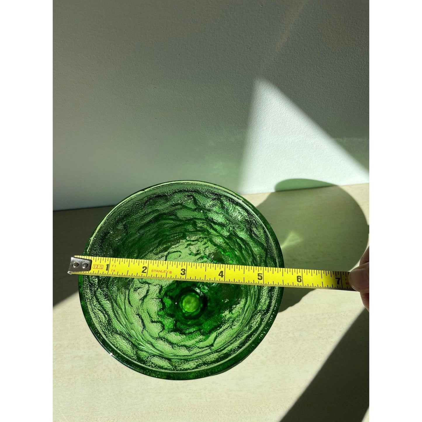 Vintage Green Crinkle Texture EO Brody Goblet
