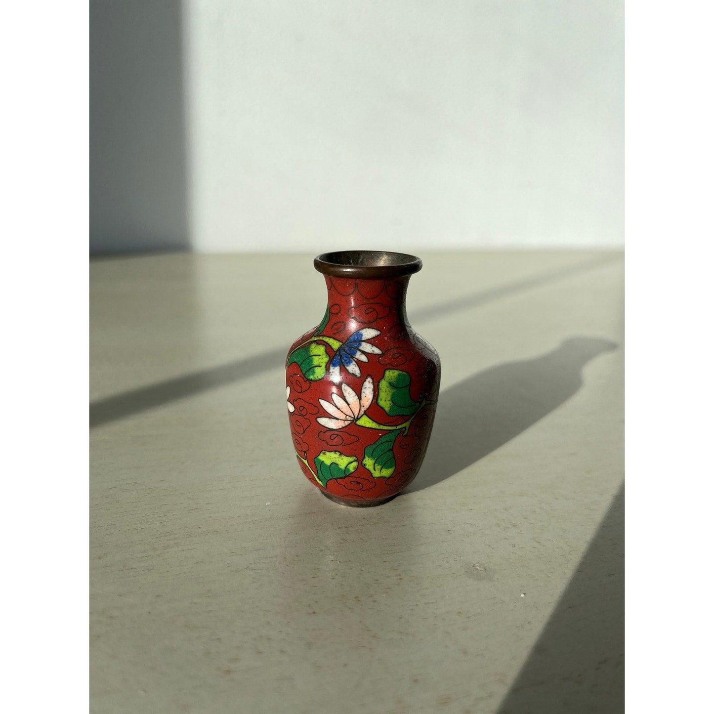 1920s miniature antique Chinese Cloisonné vase