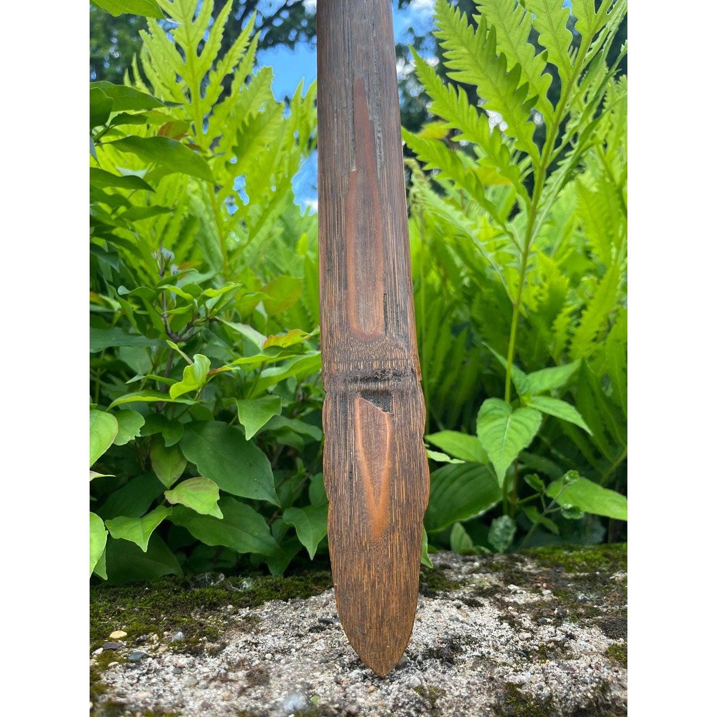 Early 1900s Asian carved wood page turner