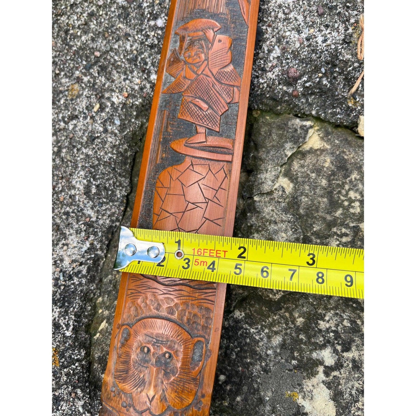 Early 1900s Asian carved wood page turner