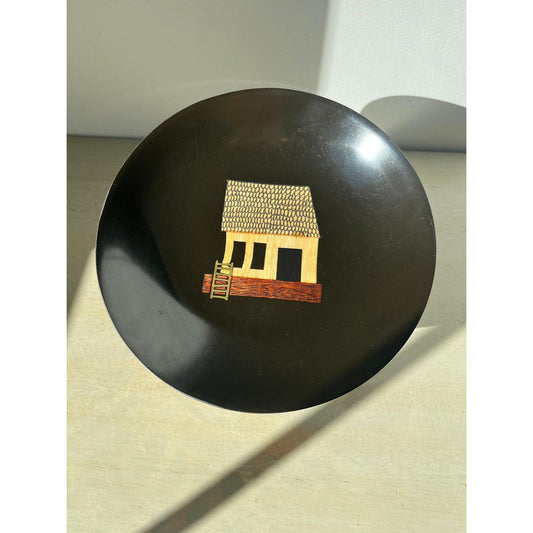 Vintage Couroc of Monterey California Beach Shack decorative dish