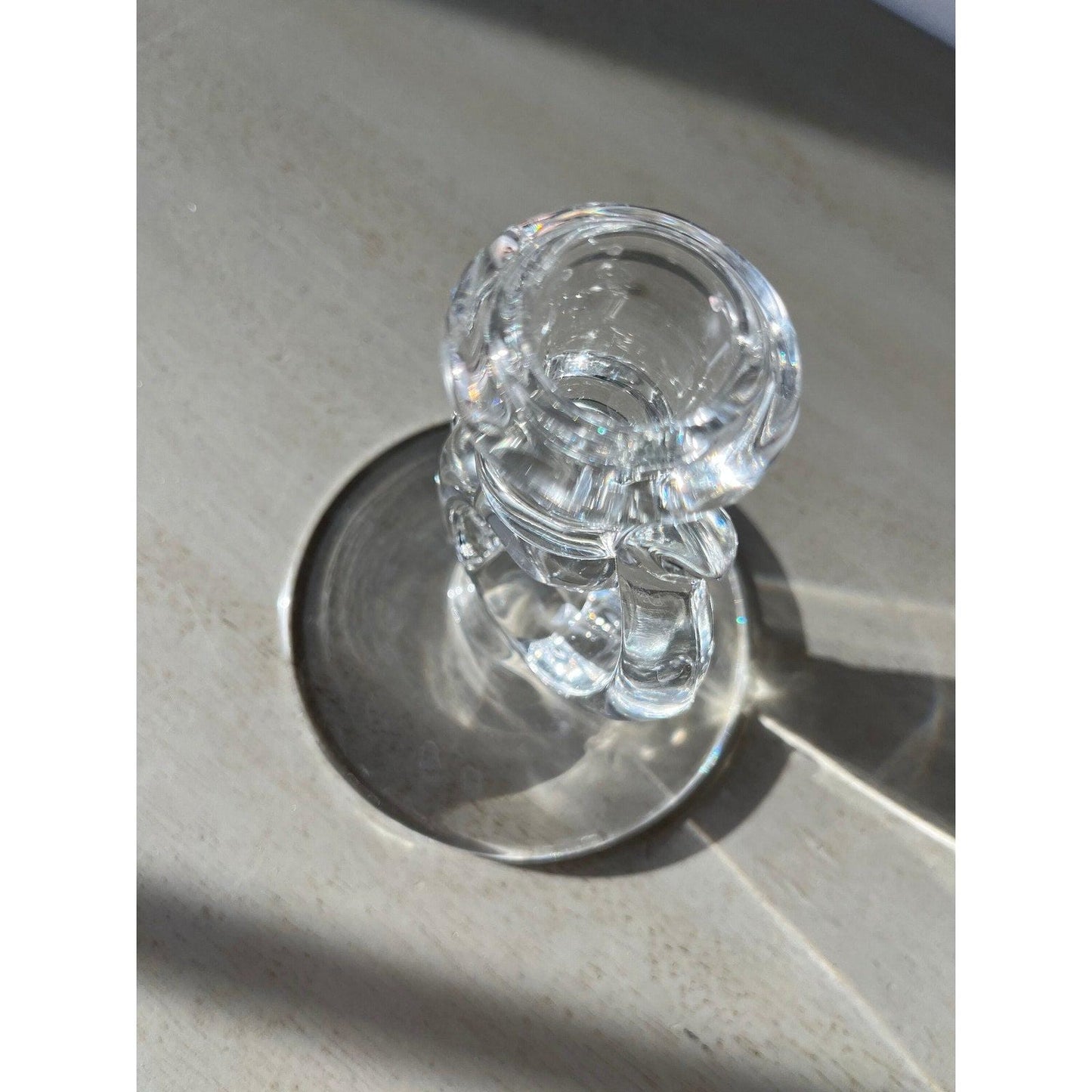 Vintage 1950s Fastoria glass candlestick holder