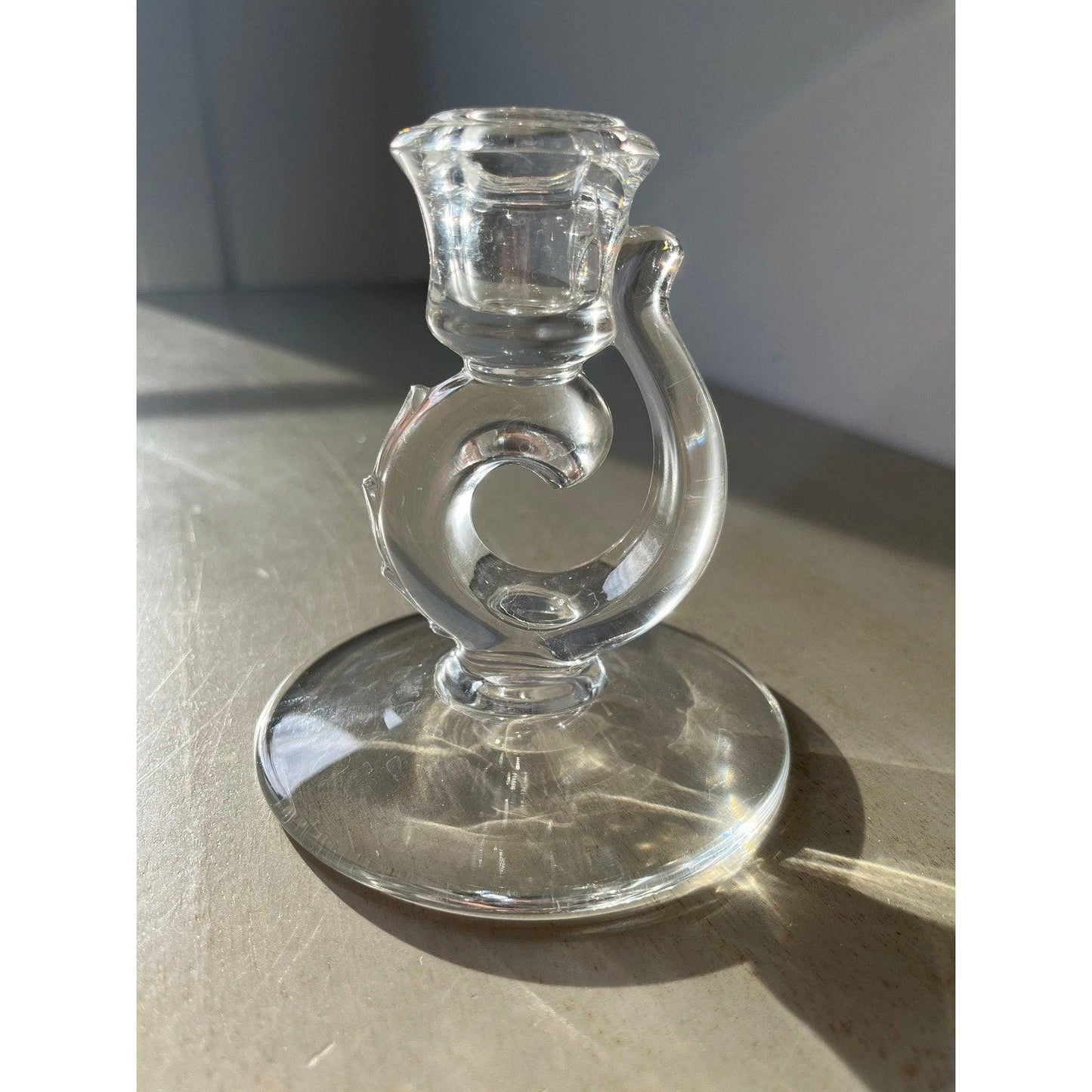 Vintage 1950s Fastoria glass candlestick holder