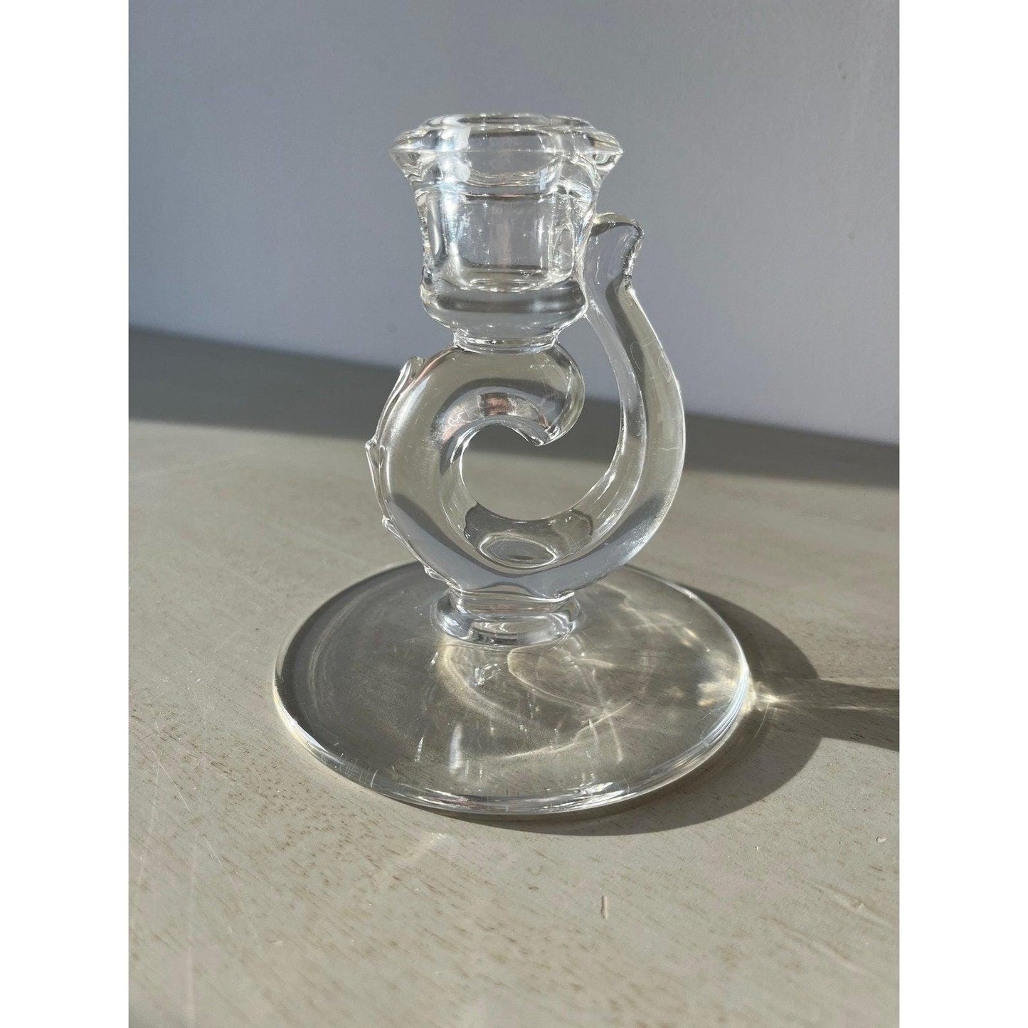 Vintage 1950s Fastoria glass candlestick holder