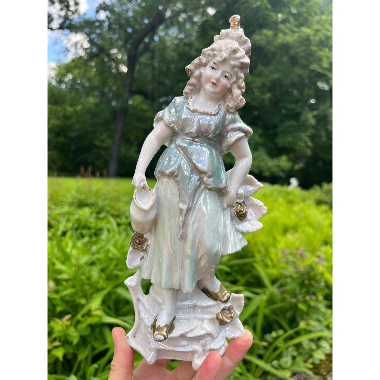 1920-30s German lustreware porcelain figurine