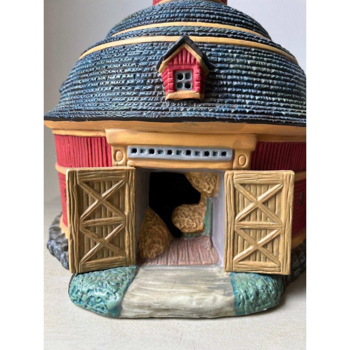 Vintage Red Round Barn - part of Christmas Village Accessories by Lang and Wise