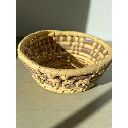 Vintage woven BOHO basket bowl