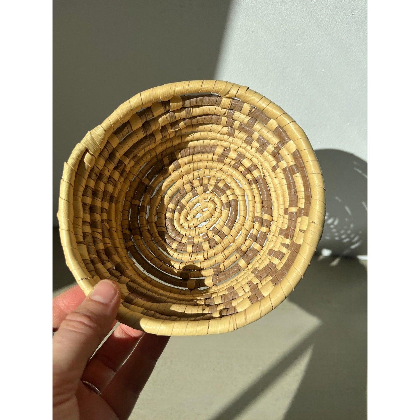 Vintage woven BOHO basket bowl